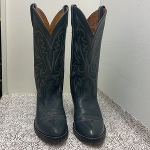 Gray Leather Woman size 8 1/2 D Cowboy Boots